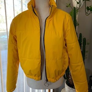 Women’s L, Yellow Puffer Coat